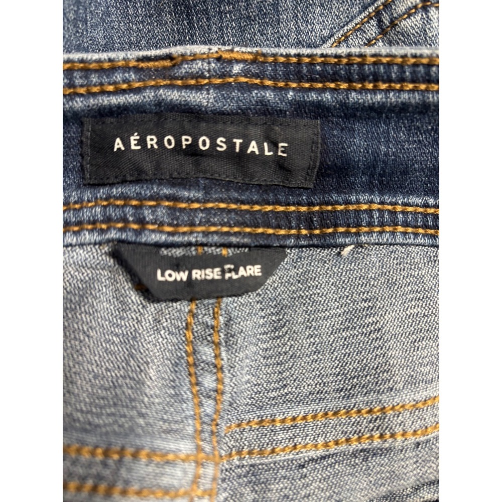 Aeropostale Low Rise Flare Jeans Medium Wash Front Flap Pockets Size 2 Reg Y2K - Picture 5 of 6